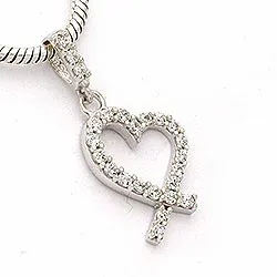 Sydän riipus  9 karaatin valkokultaa