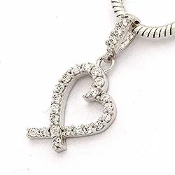 Sydän riipus  9 karaatin valkokultaa