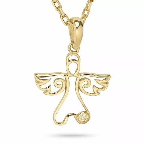 Enkeli kaulaketju  kullattua hopeaa riipus 9 karaatin kultaa