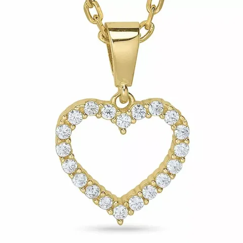 Sydän kaulaketju  kullattua hopeaa riipus 9 karaatin kultaa