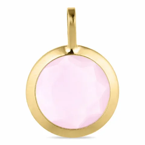 Pyöreä pinkki riipus 9 karaatin kultaa