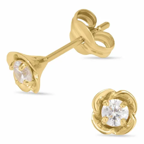 pieniä kukka nappikorvakorut 9 karaatin kultaa kanssa zirkoni