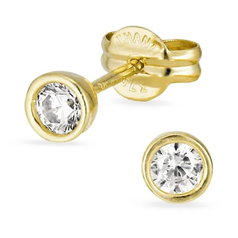 3 mm nappikorvakorut 9 karaatin kultaa kanssa zirkoni - Gold Collection