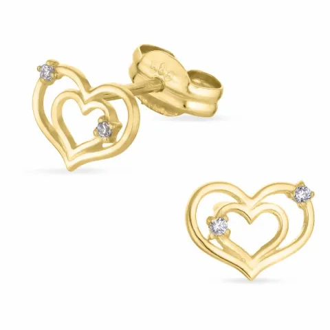 Sydän kultakorvakorut 14 karaatin kultaa kanssa 