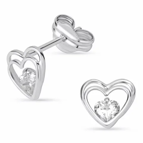 sydän korvarenkaat 14 karaatin valkokultaa kanssa 