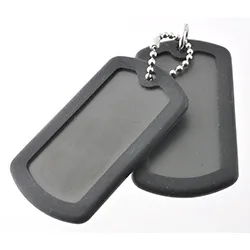 Hard Steel dogtag  ruostumaton teräs kumi