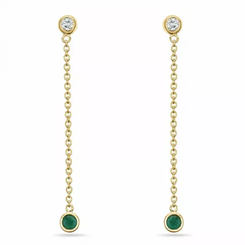 pitkät smaragdi briljanttikorvakorut 14 karaatin kultaa kanssa timantti ja smaragdi 