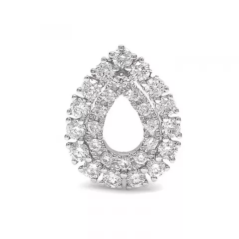 Pisaranmuotoinen valkoinen timantti riipus 14 karaatti valkokultaa 0,26 ct