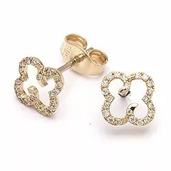 kukka timantti briljanttikorvakorut 14 karaatin kultaa kanssa timantti 