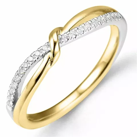 Tilaustuotteet - timanttisormus 14 karaatin kulta ja valkokultaa 0,10 ct