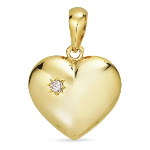 15 x 15,5 mm sydän riipus  8 karaatin kultaa - Amoré