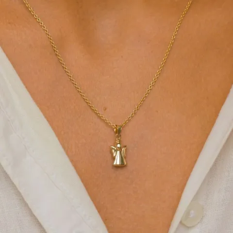 enkeli kaulaketju kullattua hopeaa riipus 8 karaatin kultaa - Gold Collection