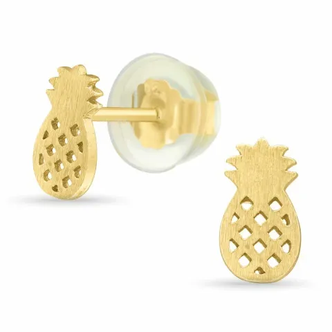 ananas nappikorvakorut kullattu hopea