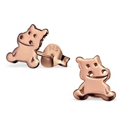 Virtahepo korvarenkaat  roosanväristä hopeaa