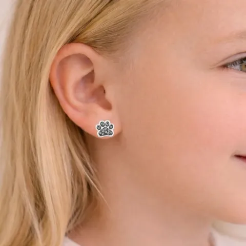 tassu harmaa kristalli korvarenkaat  hopea - Little Ones