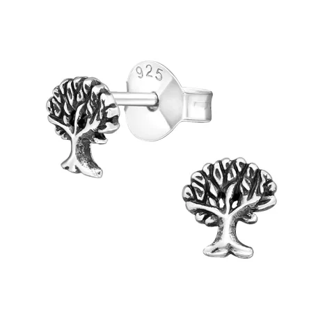 Puu korvarenkaat  oksidoitua sterlinghopeaa