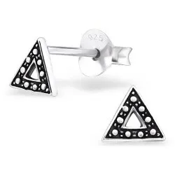 Kolmionmuotoinen korvarenkaat  oksidoitua sterlinghopeaa