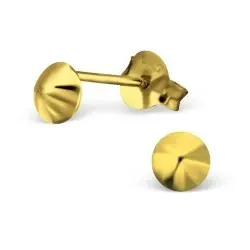 4 mm pyöreitä nappikorvakorut  kullattua hopeaa