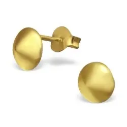 7 mm pyöreitä nappikorvakorut  kullattua hopeaa