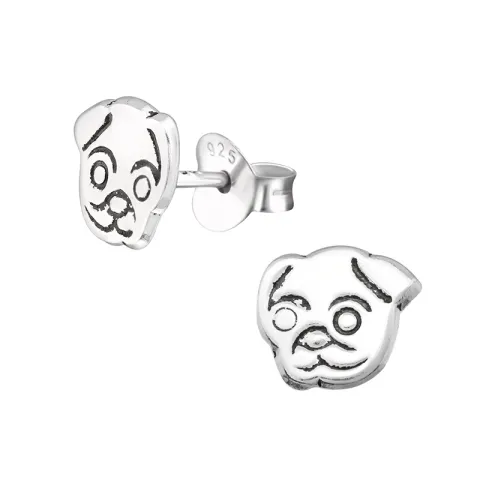 Koiranpentu korvarenkaat  oksidoitua sterlinghopeaa