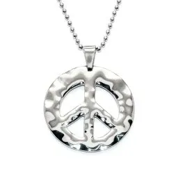 Rauhanmerkki kaulaketju, jossa on riipus  ruostumaton teräs riipus teräs