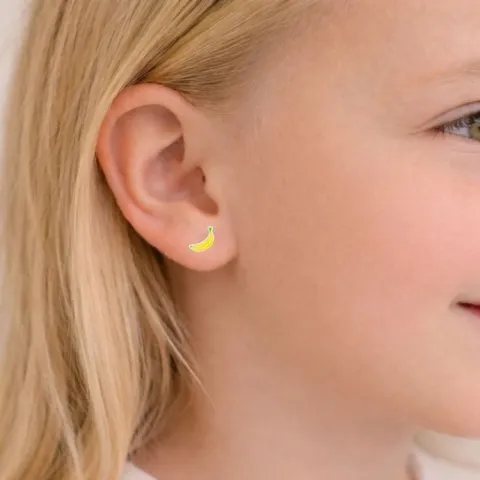 banaan keltainen korvarenkaat  hopea - Little Ones