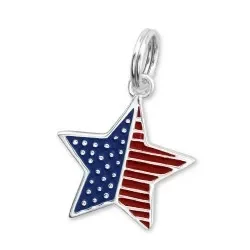 Amerikan lippu charms riipus   hopeaa 