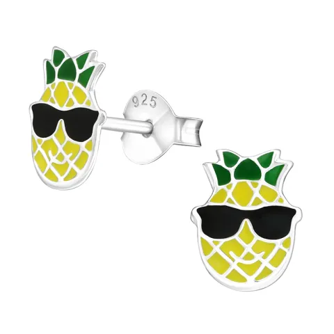 Ananas nappikorvakorut  hopeaa