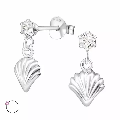 simpukka zirkoni korvarenkaat  hopea