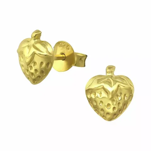 mansikka korvarenkaat  kullattu hopea