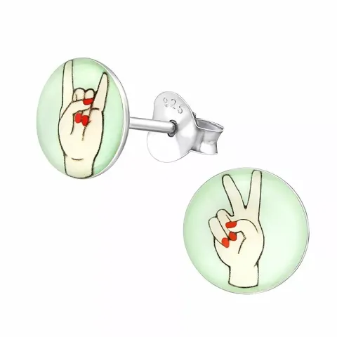 Pyöreitä kädet korvarenkaat  hopea