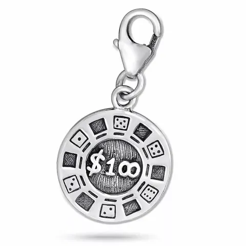 Pokeri kolikko charm  hopeaa 