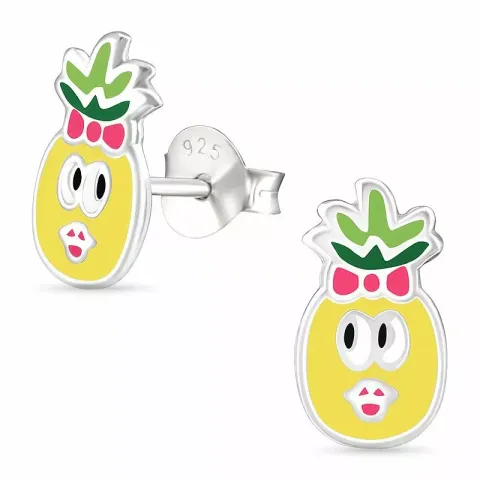 Ihastuttavia ananas nappikorvakorut hopeaa