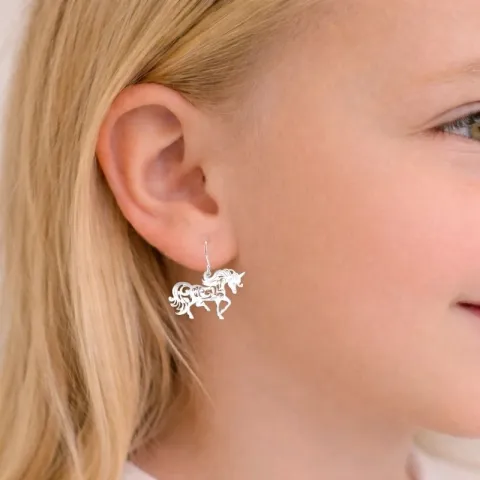 yksisarvinen korvarenkaat  hopea - Little Ones