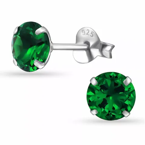 6 mm pyöreä zirkoni nappikorvakorut  hopea