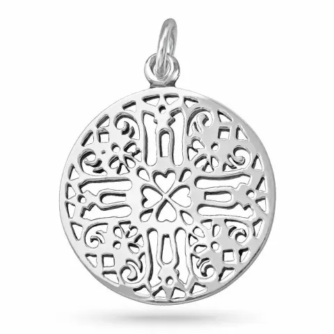 abstrakti pyöreä riipus  hopeaa