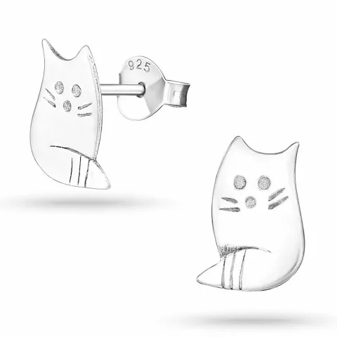 Kissat nappikorvakorut  hopea