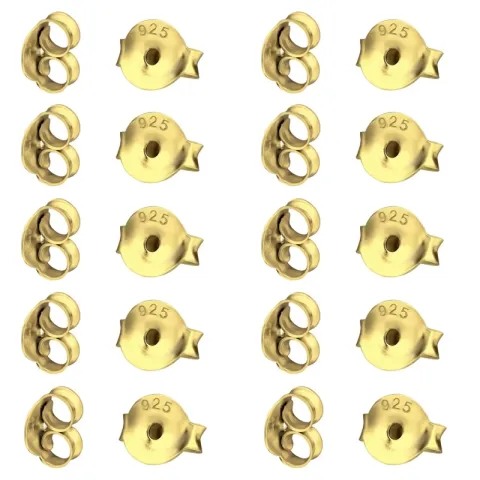 10 paria perhonen  kullattua hopeaa