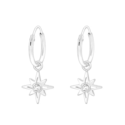 12 mm tähti kristalli rengas  hopea