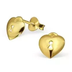 Sydän korvarenkaat  kullattua hopeaa