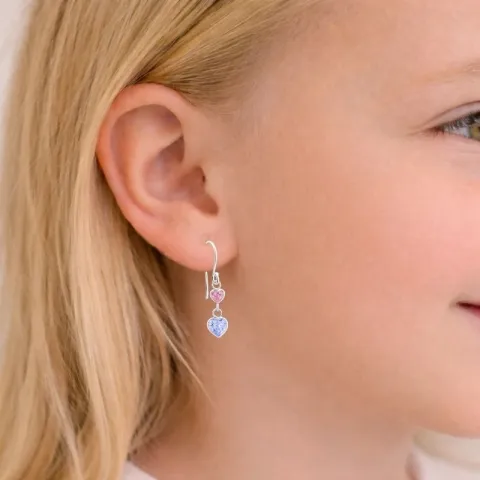 pitkät sydän korvarenkaat  hopea - Little Ones