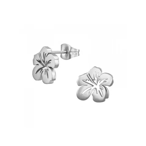 kukka nappikorvakorut  teräs