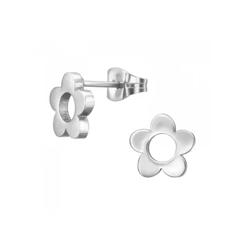 kukka nappikorvakorut  teräs