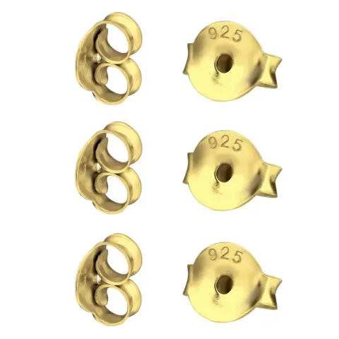 3 paria perhonen  kullattu hopea