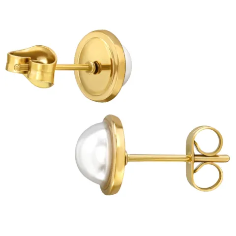 8 mm helmi nappikorvakorut  kullattu teräs