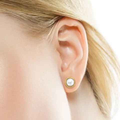 8 mm helmi nappikorvakorut  kullattu teräs