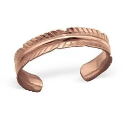 lehti varvassormus roosanväristä hopeaa