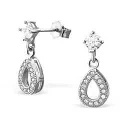 Pisara korvarenkaat  rodinoitua hopeaa