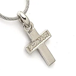 risti riipus 8 karaatti valkokultaa 0,004 ct