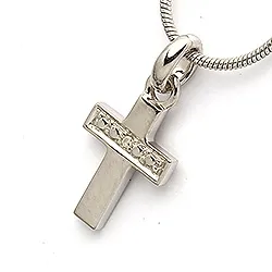 risti riipus 8 karaatti valkokultaa 0,004 ct